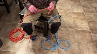 Splicing a eye loop and two pieces of 3 strand rope together
