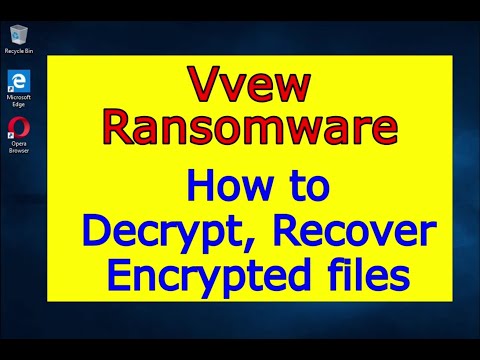 Video Vvew virus (ransomware). How to decrypt .Vvew files. - youtube