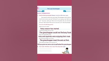 the lazy grasshopper work sheet-7.5 answers 3rd class #youtube #youtubeshorts