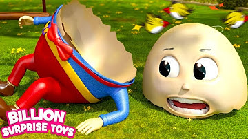 हम्प्टी डम्प्टी गीत 🥚 BillionSurpriseToys - Hindi Rhymes for Children