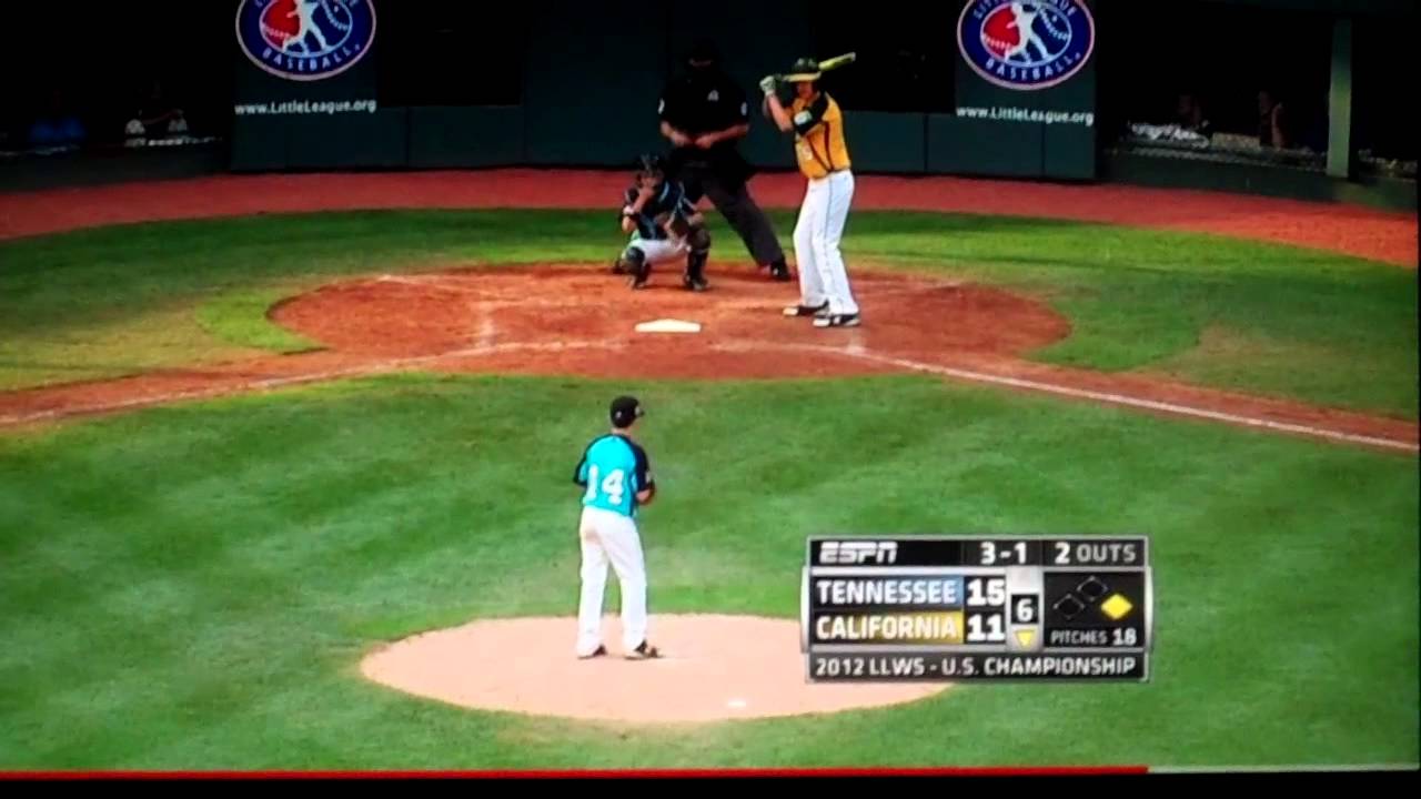 LLWS 2012 Clips Tennessee vs California (Part 18) Bradley Smith RBI