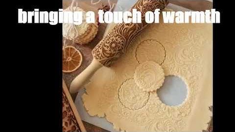 Engraved rolling pin to create decorated cookies