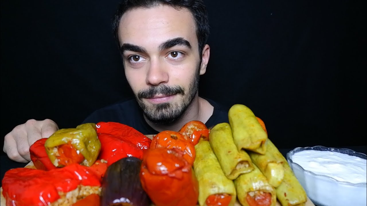 АСМР | АНТЭП, фаршированный МУКБАНГОМ С ОЛИВКОВЫМ МАСЛОМ | ДОЛМА МУКБАНГ | Мукбанг АСМР