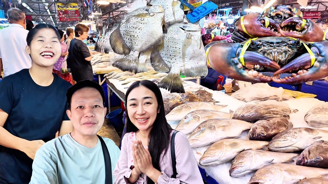 ตลาดเช้าปากน้ำเมืองสมุทรปราการ ซีฟู้ดอาหารป่าคิดถึงสมัยตอนมาทำงานกรุงเทพ