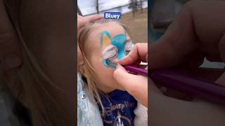 Attempted Bluey Face Painting (No Space) #Facepaint #Shorts #Bluey #Facepainter #Facepaintjng #Art