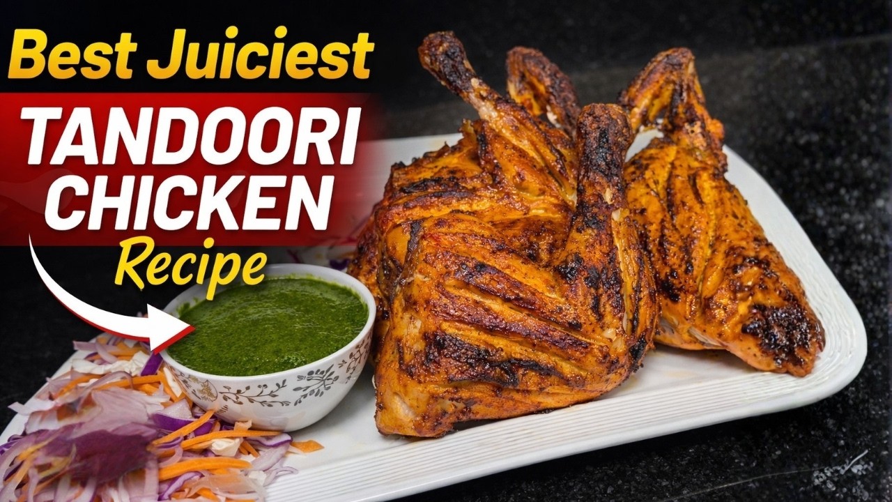 सबसे जूसी तंदूरी चिकन रेसिपी | ढाबा स्टाइल Tandoori Chicken घर पर | Best & Juiciest Tandoori