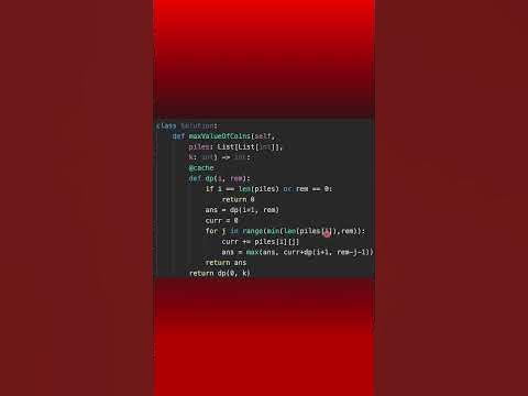 #LeetCode #2218 #Maximum #Value #of K #Coins From #Piles - YouTube