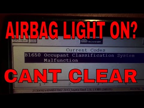 Toyota airbag B1650 Occupant Classification how to reset program.