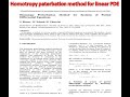 Homotropy paterbation method for linear PDE lecture 1