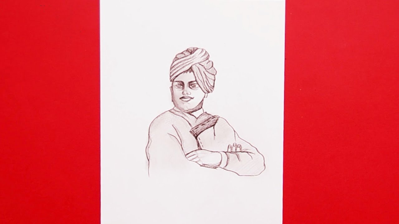 Pencil Sketch Of Swami Vivekananda Sketch | DesiPainters.com