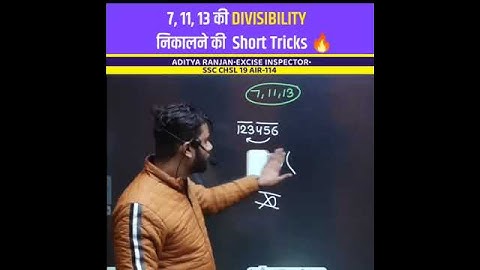 7 11 13 divisibility rules #rankersgurukul  #aditya_ranjan_maths #maths