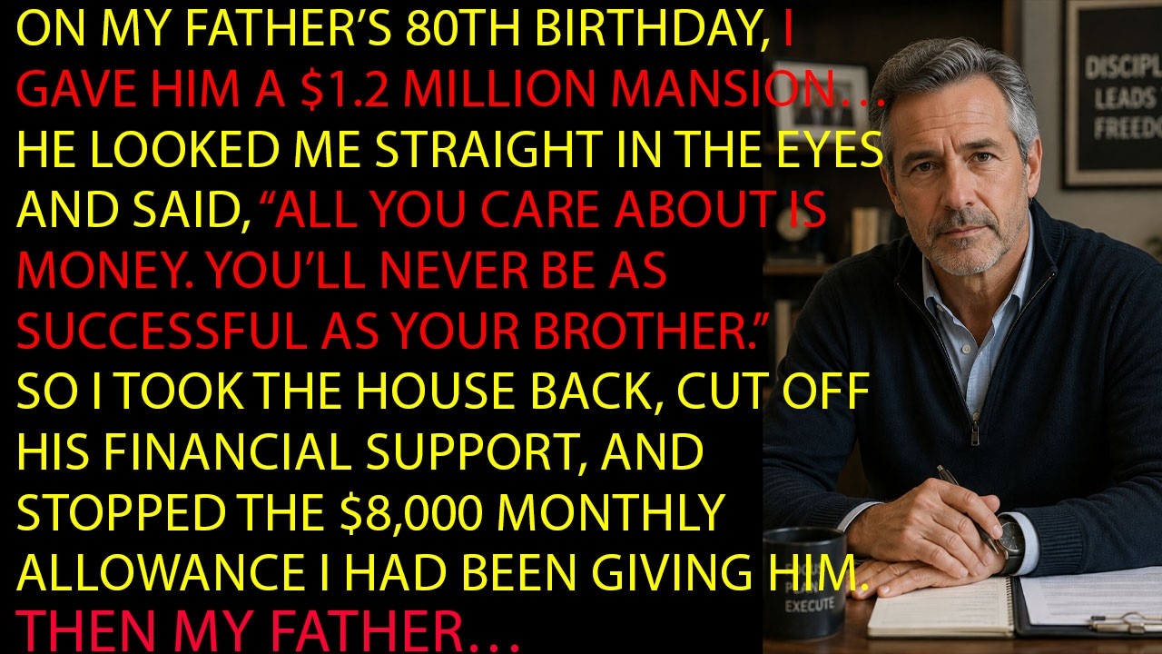 The night I handed my father the keys to the $1.2 million mansion I’d bought for his 80th birthday, he looked at the house, looked back at me, and said, “You’ll never be as good as your brother.”...