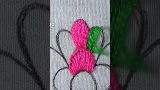 Flower embroidery  Most unique colorful flower embroidery easy tutorial for beginners shorts