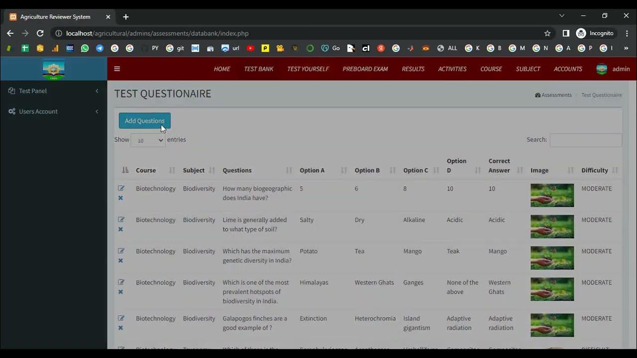 Reviewer Agriculture Board Exam System in PHP - YouTube