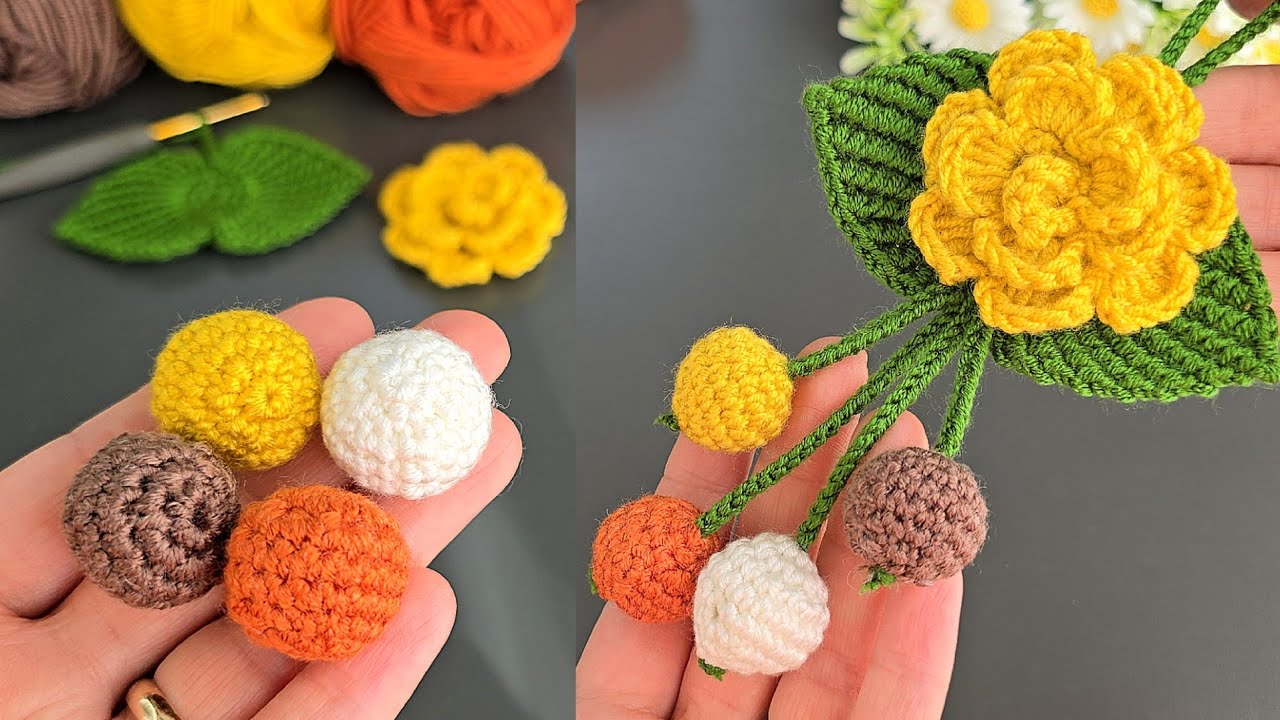 💲💲I Made Money with This Super Easy Crochet Flower Ball Keychain! Sell and give as a gift