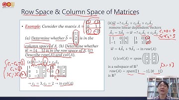 Lec29 應用數學-線性代數 Row and Column Space of Matrice、Basis and Effective Procedures to Find Basis