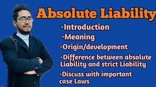 absolute Liability, differences between strict and absolute Liability,origin, #law_with_twins