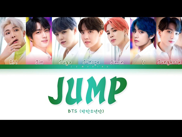 [Kara Kor-Eng lyrics]  BTS JUMP 방탄소년단 JUMP Color Coded Lyrics Han Rom Eng 가사 class=