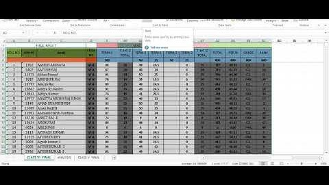 COMPUTER - CLASS - 7 , EXCEL AS DATABASE CHAP- 2( 13 TH PART) BY SANJAY SHARMA,SORTING DATA