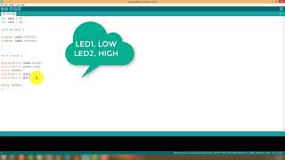 MENGONTROL OUTPUT LED FLIP FLOP DENGAN ARDUINO