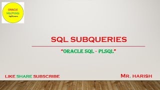 Oracle SQL Subqueries