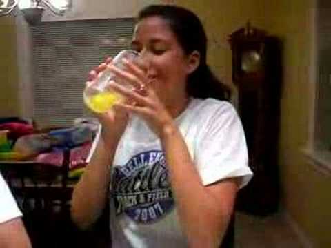 Girl eats raw egg to be like Rocky