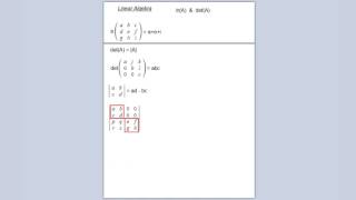 Linear Algebra - Traces and Determinants