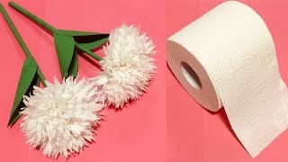 Turn Tissue Paper into White Flower - Easy Paper Flowers - Handmade Craft - Room Decoration Ideas