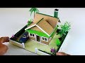 How to make a Very Easy Cardboard House with Garden #62 | Backyard Crafts