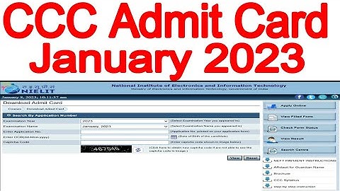 CCC Admit Card January 2023 CCC Admit Card January kaise download kare CCC Admit Card Jan 2023 ccc