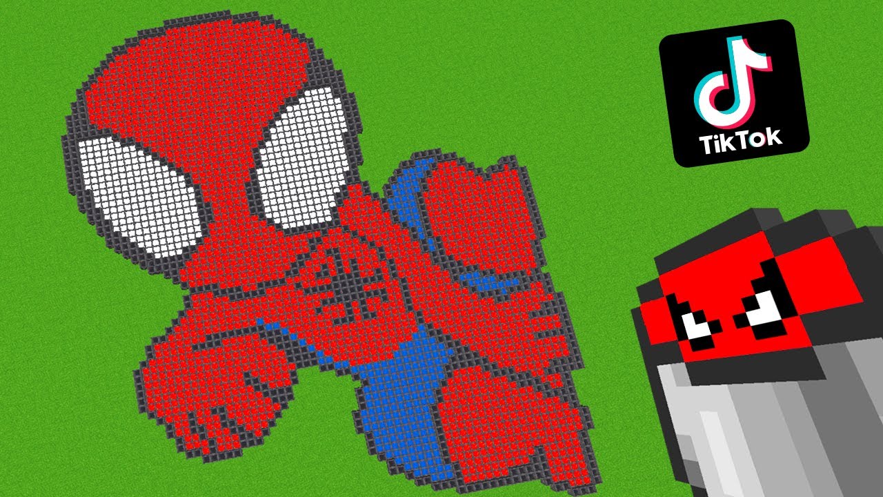 КАК РИСОВАТЬ В МАЙНКРАФТ?? Я НАРИСОВАЛ ЧЕЛОВЕКА ПАУКА!