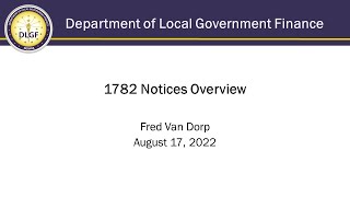 DLGF Webinar - 1782 Notices Overview