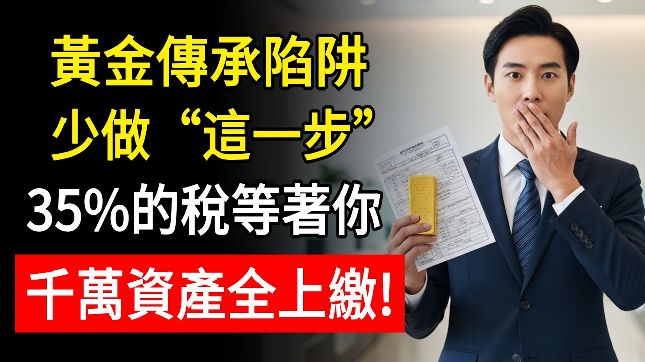 2026黃金傳承大陷阱！直接把金子留給子女竟要扣35%重稅？阿志教你一招「實體金條轉移術」：不用經過銀行，合法避開大數據查帳，幫子孫守住千萬資產的「隱形防火牆」！
