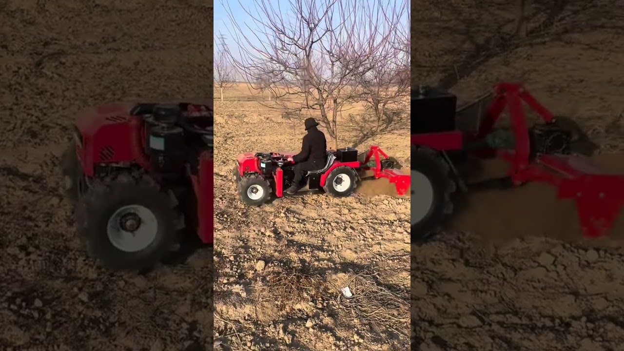 Side-sitting four-wheel tractor
