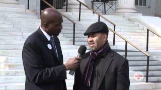 Marcus Johnson shares his testimony at the Red Cross Holiday Mail for Heroes