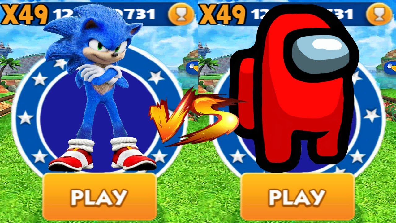 Sonic Dash vs Among Us Run - Movie Sonic vs All Bosses Zazz Eggman All ...