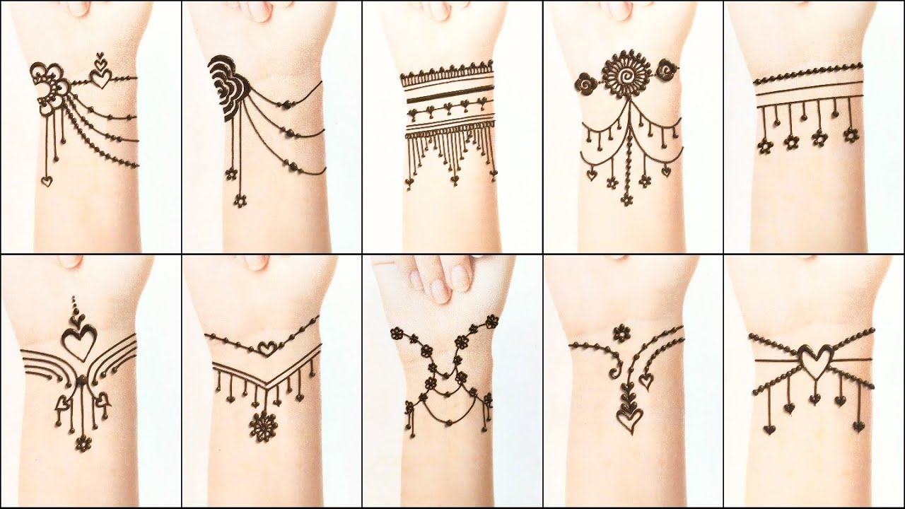 World's 🔥 Top 10 🔥Best Bracelet Tattoo Designs | Mehndi Tattoos | Cute ...