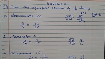 Class 6 - Exercise 7.3 - Q  4 | Find the equivalent fraction of 3/5 having