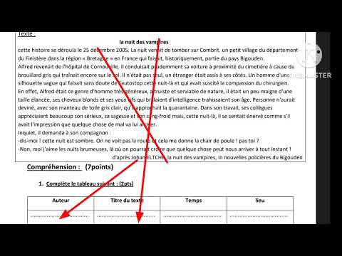 3ème année collège évaluation N1 2ème semestre compréhension et langue + la production écrite