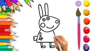 How To Draw cute Peppa Pig Drawing, Painting & Coloring For Kids and Toddlers_🌈🎨