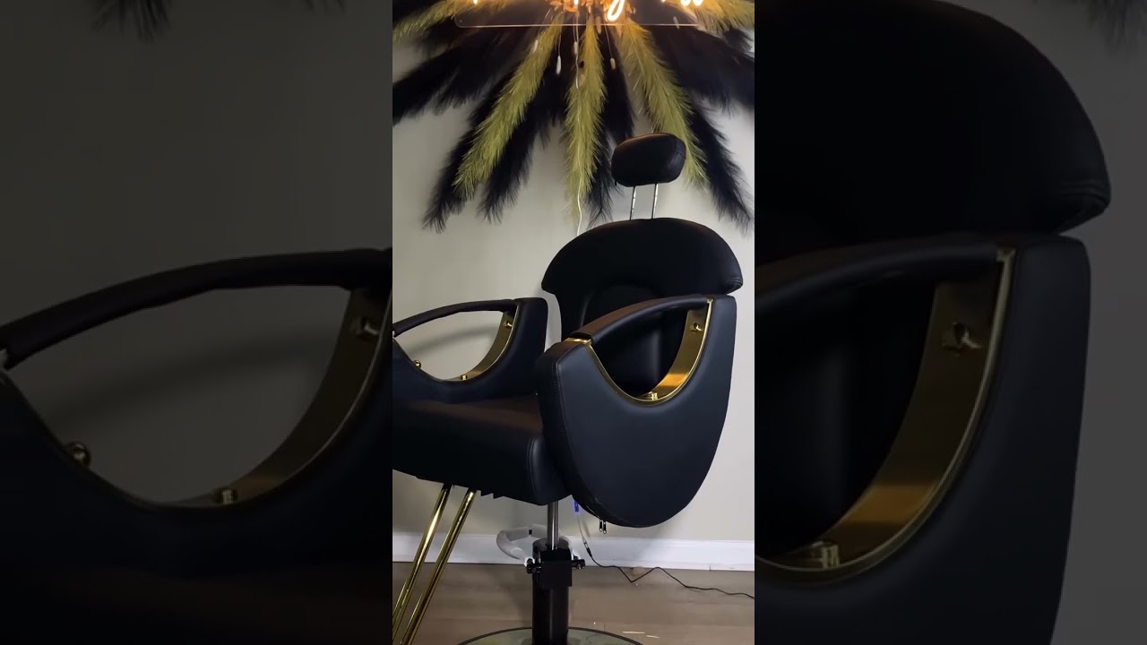 🔥Baasha's black adjustable reclining salon chair brings brilliance to your salon.