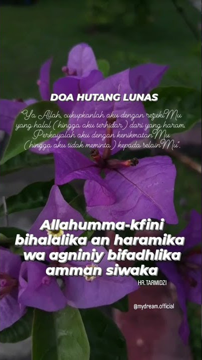 Doa Lunas Hutang, Allahumma-kfini bihalalika an haramika wa agniniy bifadhlika amman siwaka