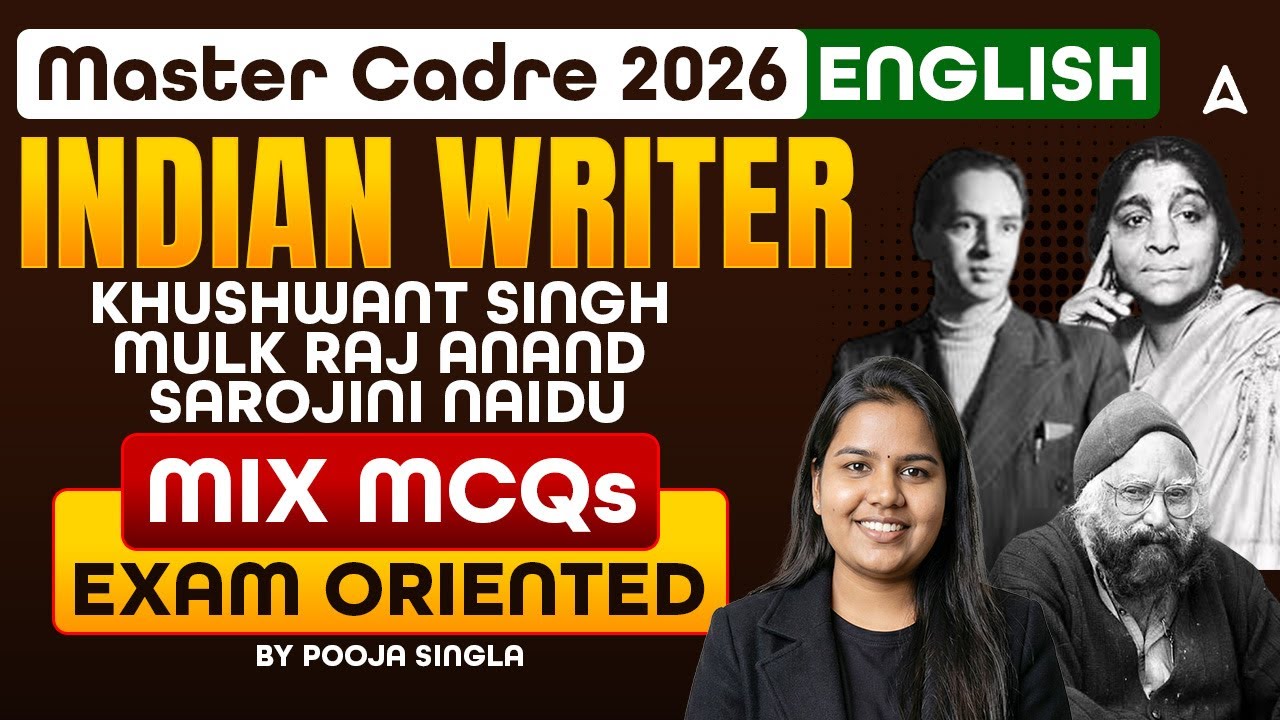 Master Cadre English Preparation 2026 | Indian Writers In English Literature MCQs | By Pooja Ma'am