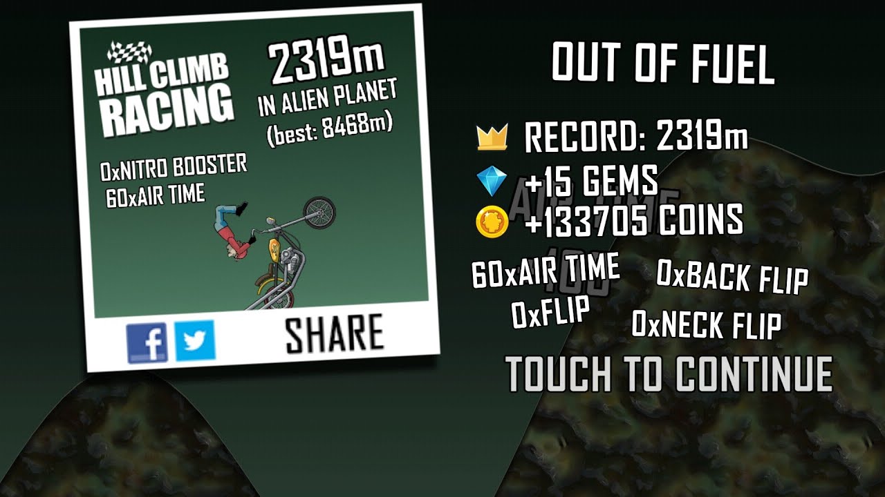 Alien Planet Racing Hill Climb Racing 1.61.0 (120 fps): Chopper + Alien Planet 2319m (full ...