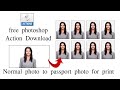 free download photoshop action for making passport size photo for print