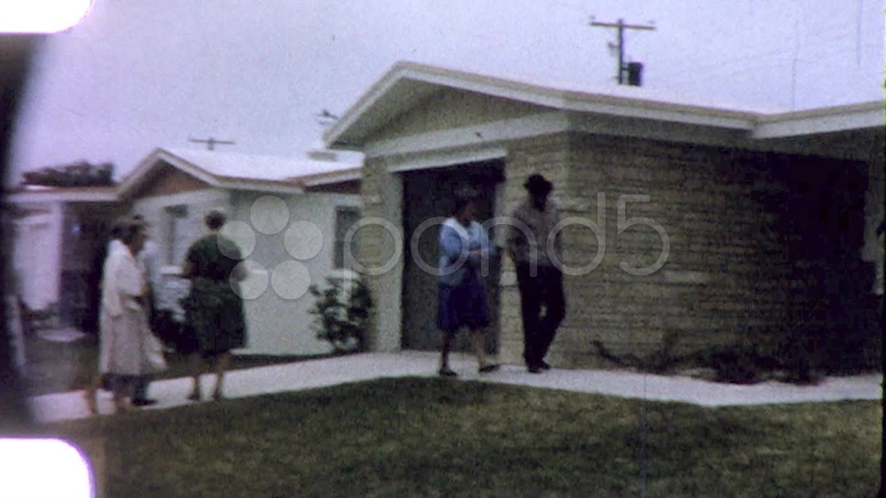 Real Estate Suburban Tract Homes 1960S (Vintage Film Retro Home Movie) 5480. Stock Footage