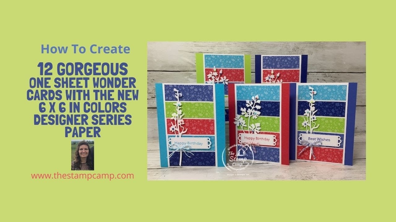 🔴How To Create Twelve 6 X 6 In Color Designer Series Paper One Sheet Wonder Cards
