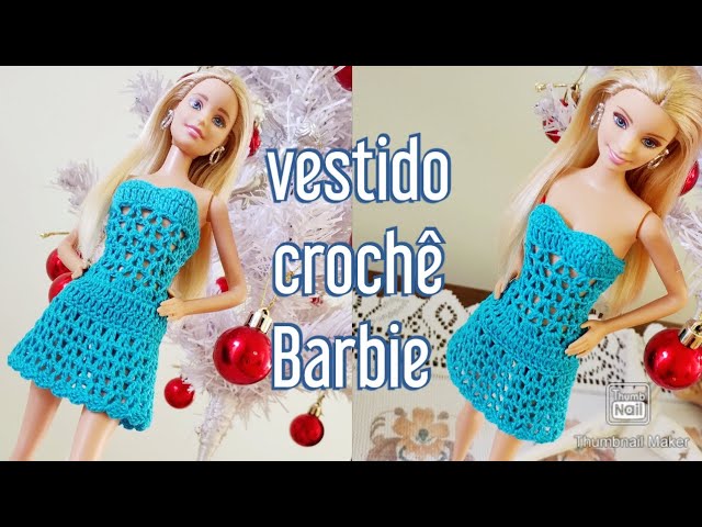 VESTIDO LUXO DE CROCHÊ PARA BARBIE - FRANCI ARTESANATO 