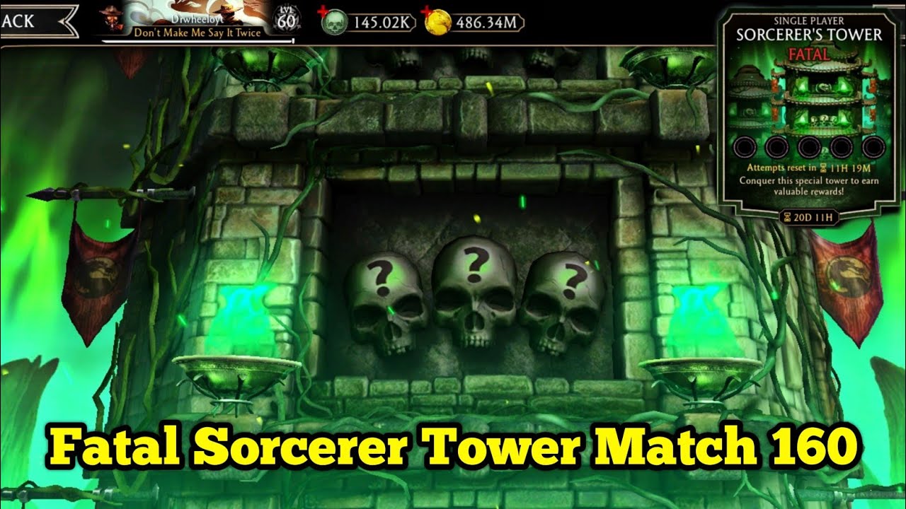 MK Mobile Fatal Sorcerer Tower Match 160 Boss Battle