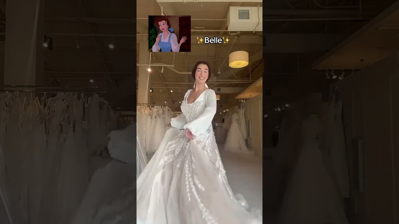 Wow! Disney princess wedding gown 👑 Which one? #weddingdresses #weddinggowns #shorts